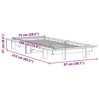 vidaXL Bed Frame without Mattress 75x190 cm Small Single Solid Wood Pine