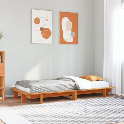 vidaXL Bed Frame without Mattress Wax Brown 75x190 cm Small Single Solid Wood Pine