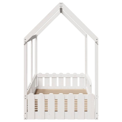 vidaXL Kids' House Bed Frame without Mattress White 90x200 cm