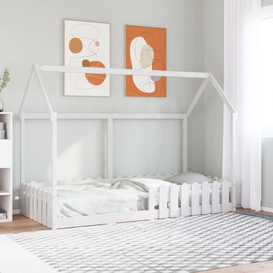 vidaXL Kids' House Bed Frame without Mattress White 90x200 cm