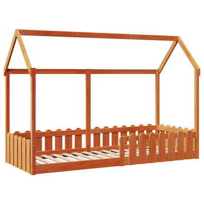 vidaXL Kids' House Bed Frame without Mattress Wax Brown 80x200 cm