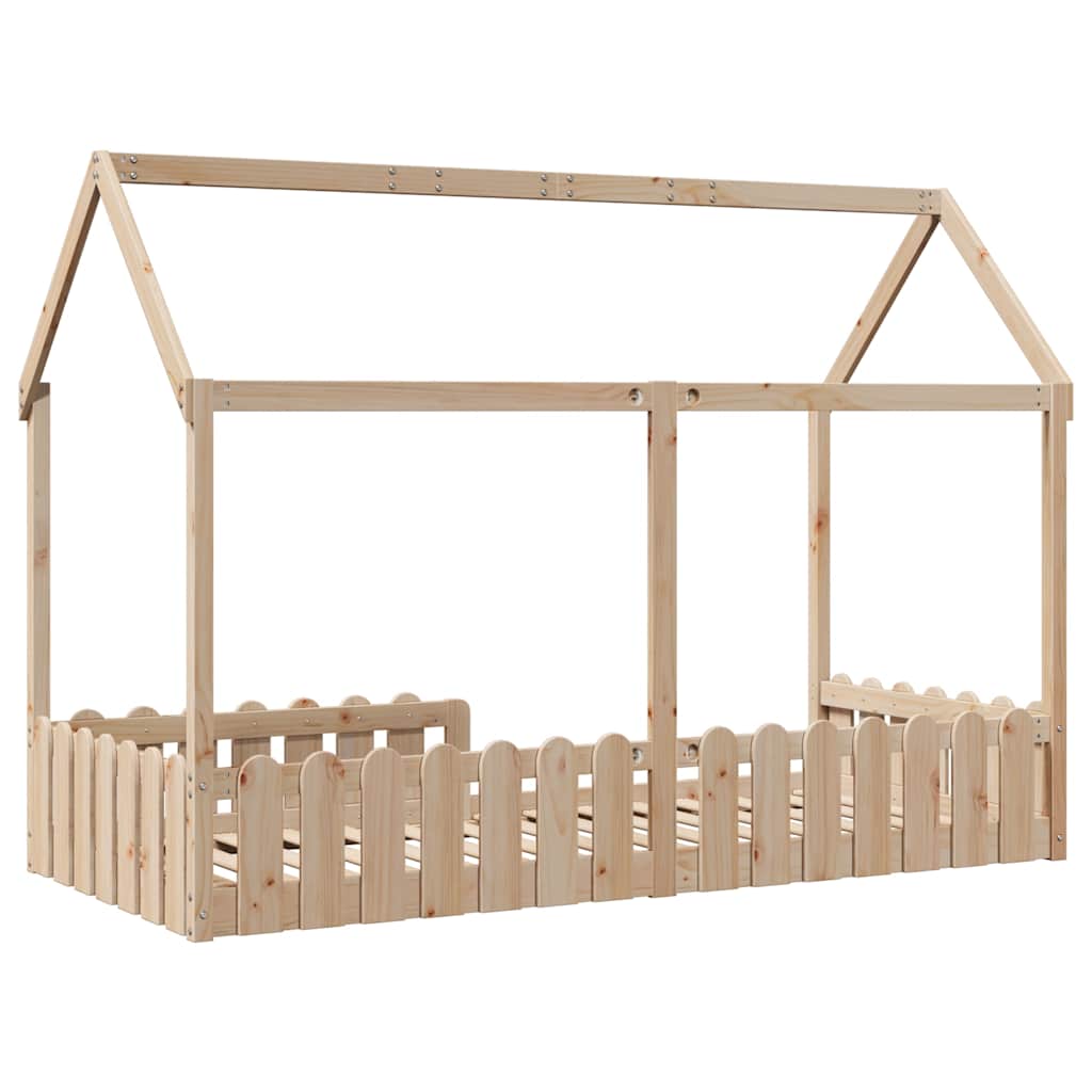 vidaXL Kids' House Bed Frame without Mattress 90x190 cm Single Solid Wood Pine