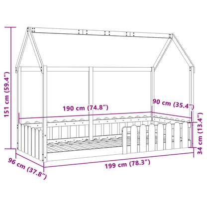 vidaXL Kids' House Bed Frame without Mattress White 90x190 cm Single