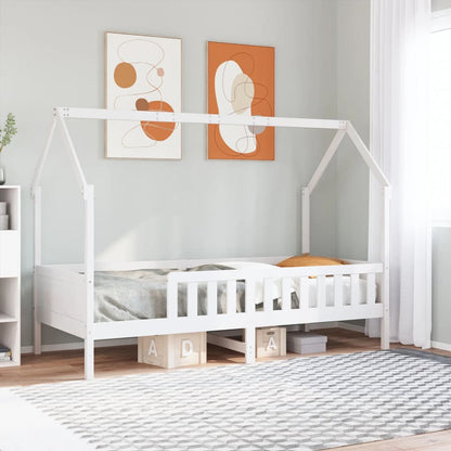 vidaXL Kids' House Bed Frame without Mattress White 90x200 cm Pine