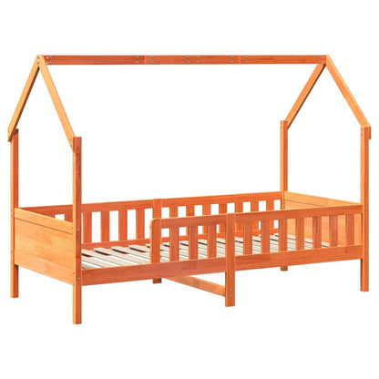 vidaXL Kids' House Bed Frame without Mattress Wax Brown 90x200 cm Pine
