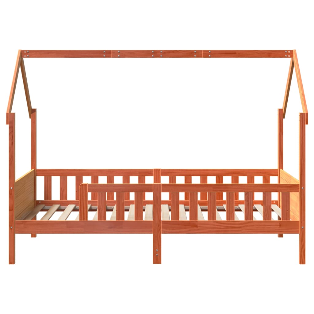 vidaXL Kids' House Bed Frame without Mattress Wax Brown 90x200 cm Pine