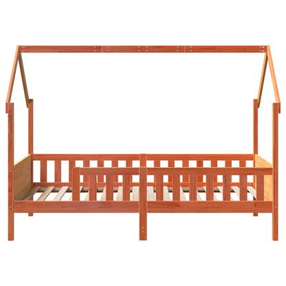 vidaXL Kids' House Bed Frame without Mattress Wax Brown 80x200 cm Pine