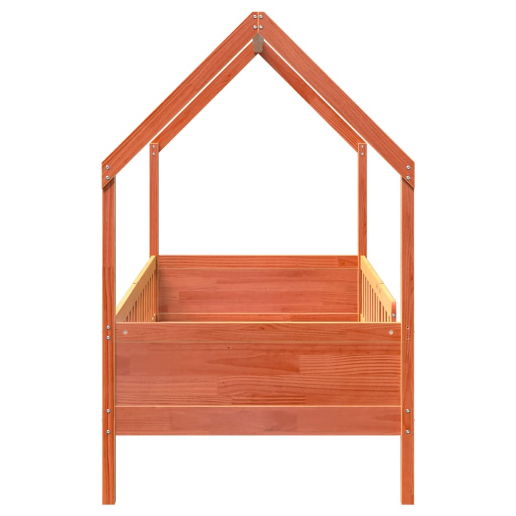 vidaXL Kids' House Bed Frame without Mattress Wax Brown 80x200 cm Pine