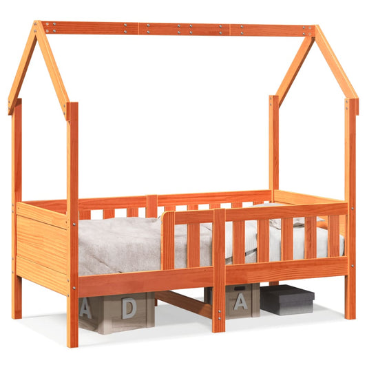 vidaXL Kids' House Bed Frame without Mattress Wax Brown 80x160 cm Pine