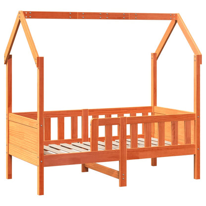 vidaXL Kids' House Bed Frame without Mattress Wax Brown 80x160 cm Pine