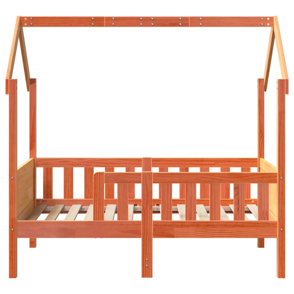 vidaXL Kids' House Bed Frame without Mattress Wax Brown 80x160 cm Pine
