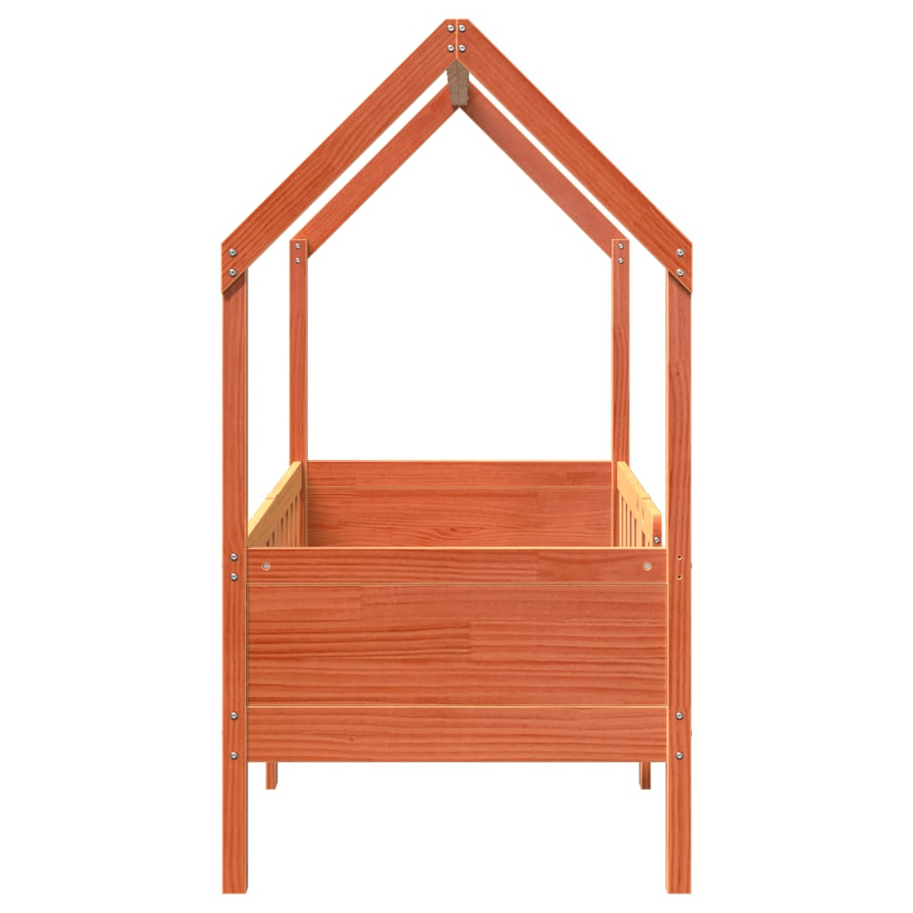 vidaXL Kids' House Bed Frame without Mattress Wax Brown 80x160 cm Pine