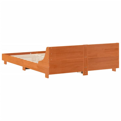 vidaXL Bed Frame without Mattress Wax Brown 140x200 cm Solid Wood Pine