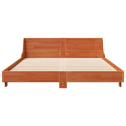 vidaXL Bed Frame without Mattress Wax Brown 120x200 cm Solid Wood Pine