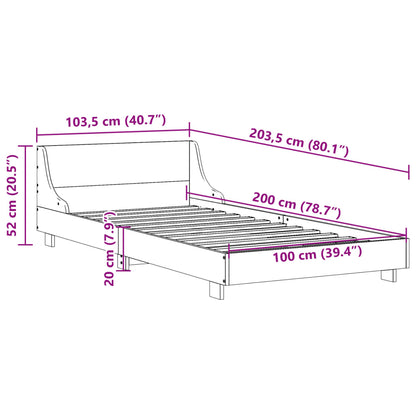 vidaXL Bed Frame without Mattress White 100x200 cm Solid Wood Pine
