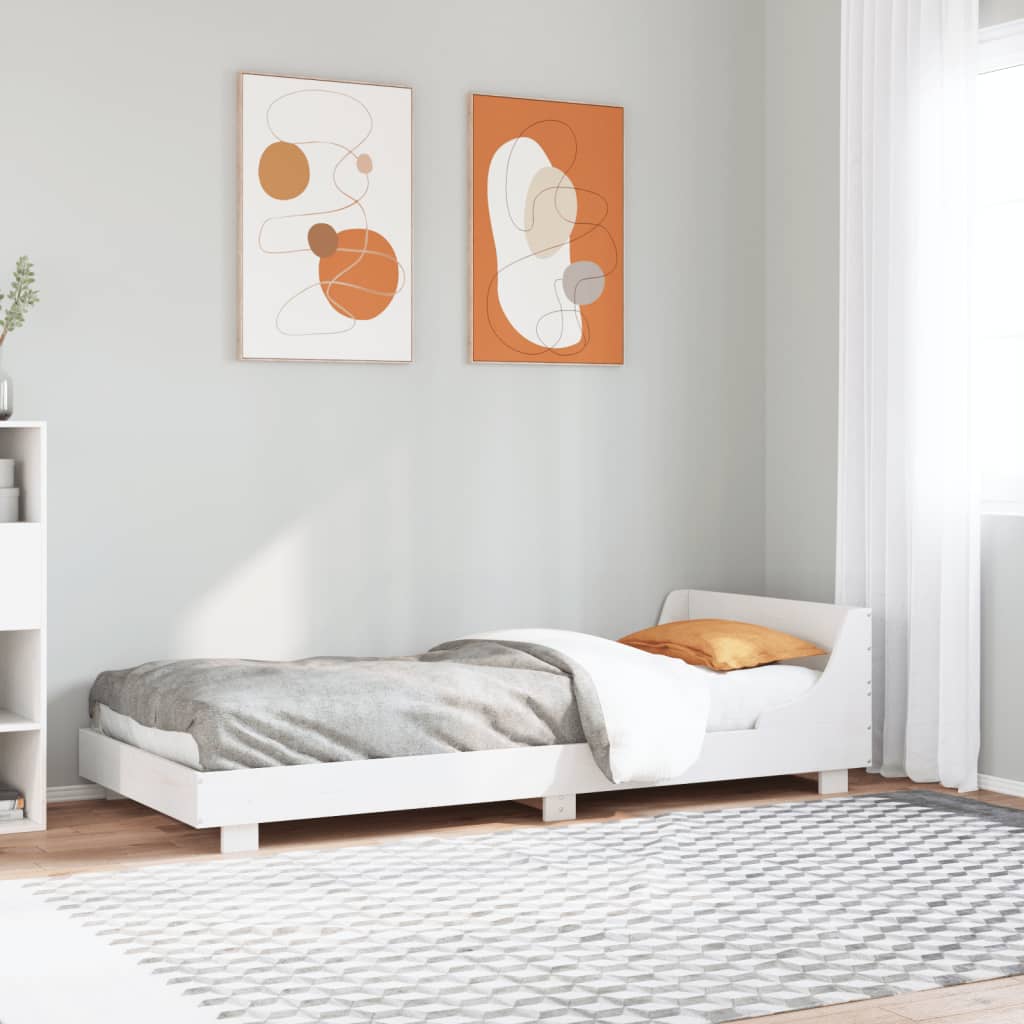 vidaXL Bed Frame without Mattress White 100x200 cm Solid Wood Pine