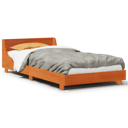 vidaXL Bed Frame without Mattress Wax Brown 100x200 cm Solid Wood Pine