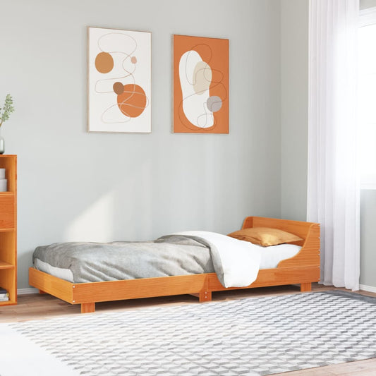 vidaXL Bed Frame without Mattress Wax Brown 100x200 cm Solid Wood Pine
