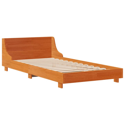 vidaXL Bed Frame without Mattress Wax Brown 90x200 cm Solid Wood Pine