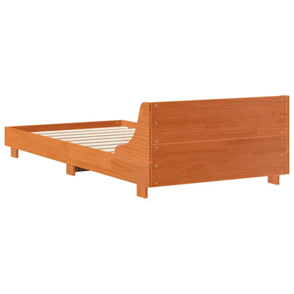 vidaXL Bed Frame without Mattress Wax Brown 90x200 cm Solid Wood Pine