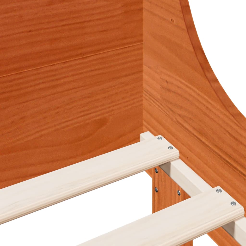 vidaXL Bed Frame without Mattress Wax Brown 90x200 cm Solid Wood Pine