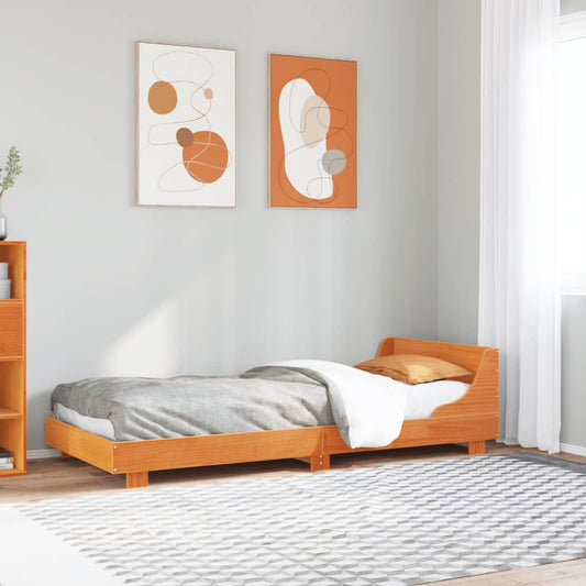 vidaXL Bed Frame without Mattress Wax Brown 90x200 cm Solid Wood Pine