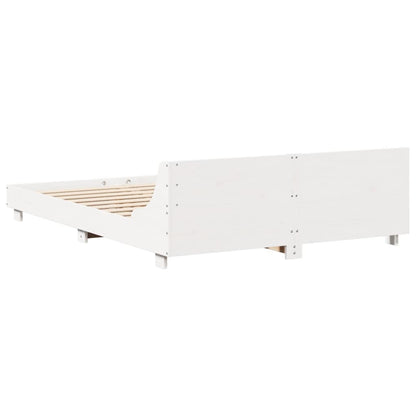 vidaXL Bed Frame without Mattress White 140x190 cm Solid Wood Pine