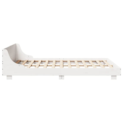 vidaXL Bed Frame without Mattress White 120x190 cm Small Double Solid Wood Pine