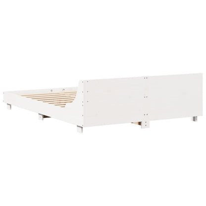 vidaXL Bed Frame without Mattress White 120x190 cm Small Double Solid Wood Pine