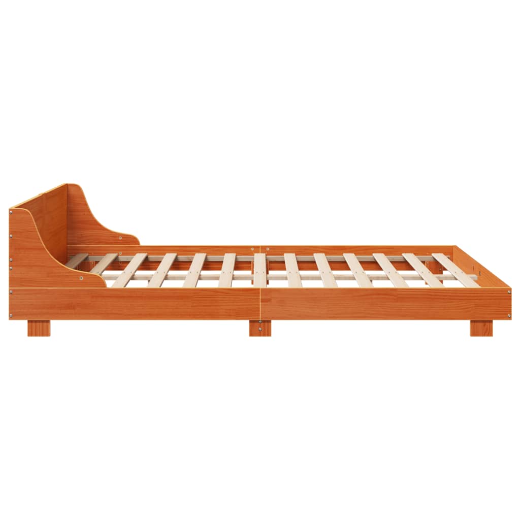 vidaXL Bed Frame without Mattress Wax Brown 120x190 cm Small Double Solid Wood Pine