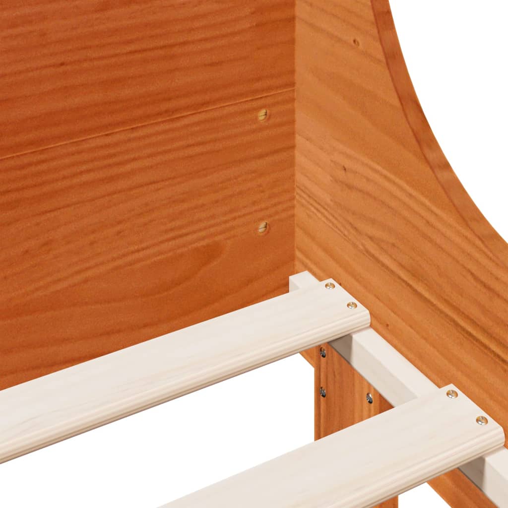 vidaXL Bed Frame without Mattress Wax Brown 120x190 cm Small Double Solid Wood Pine