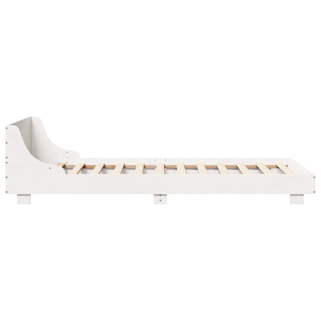 vidaXL Bed Frame without Mattress White 90x190 cm Single Solid Wood Pine