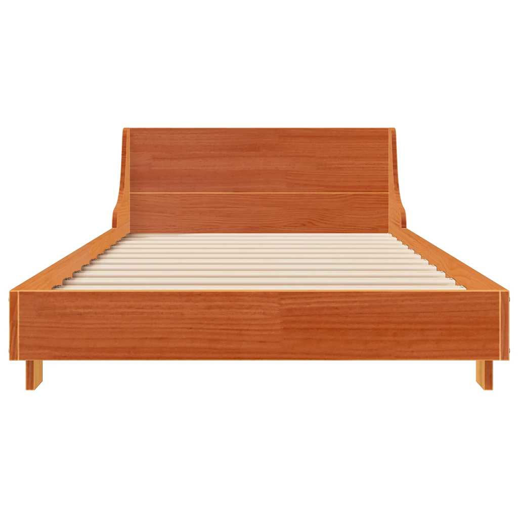 vidaXL Bed Frame without Mattress Wax Brown 90x190 cm Single Solid Wood Pine