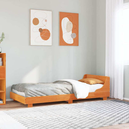 vidaXL Bed Frame without Mattress Wax Brown 90x190 cm Single Solid Wood Pine