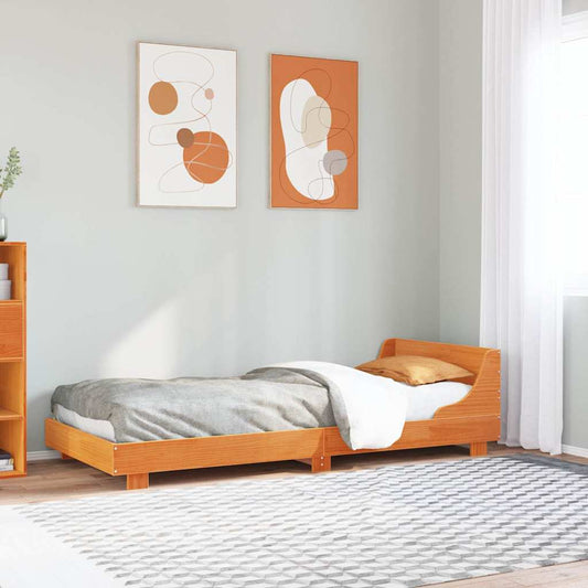 vidaXL Bed Frame without Mattress Wax Brown 90x190 cm Single Solid Wood Pine