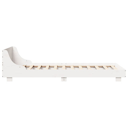vidaXL Bed Frame without Mattress White 75x190 cm Small Single Solid Wood Pine