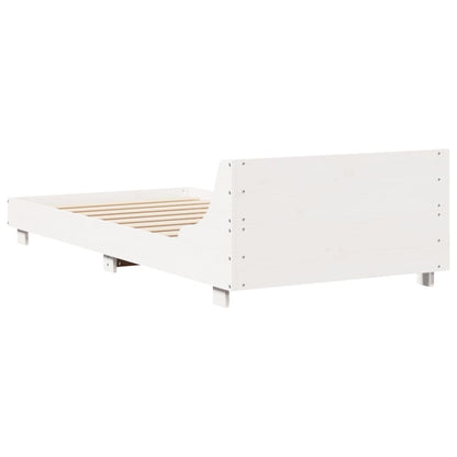 vidaXL Bed Frame without Mattress White 75x190 cm Small Single Solid Wood Pine