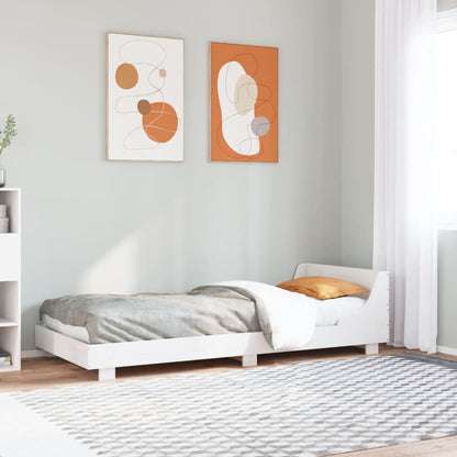 vidaXL Bed Frame without Mattress White 75x190 cm Small Single Solid Wood Pine