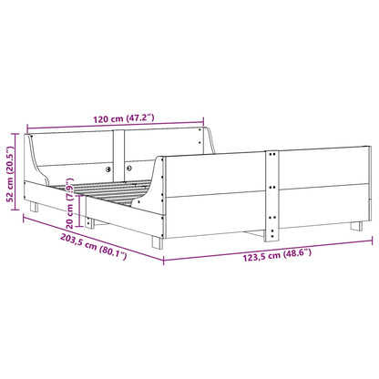 vidaXL Bed Frame without Mattress 120x200 cm Solid Wood Pine