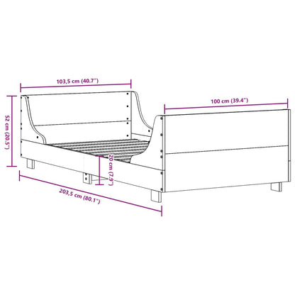 vidaXL Bed Frame without Mattress 100x200 cm Solid Wood Pine