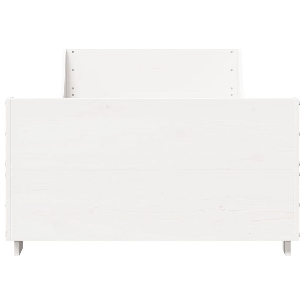 vidaXL Bed Frame without Mattress White 100x200 cm Solid Wood Pine