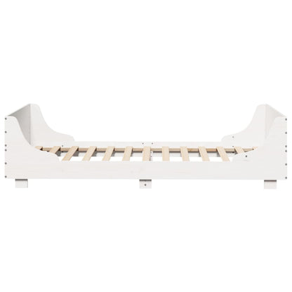 vidaXL Bed Frame without Mattress White 100x200 cm Solid Wood Pine