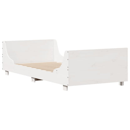 vidaXL Bed Frame without Mattress White 100x200 cm Solid Wood Pine