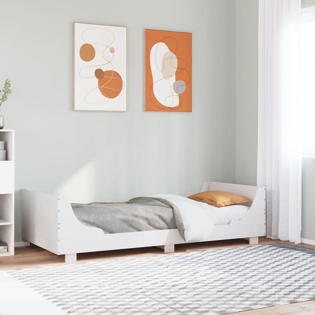 vidaXL Bed Frame without Mattress White 100x200 cm Solid Wood Pine