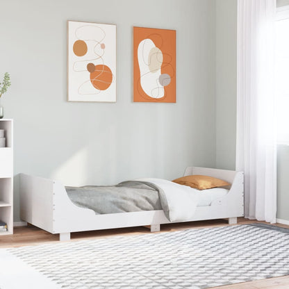 vidaXL Bed Frame without Mattress White 100x200 cm Solid Wood Pine