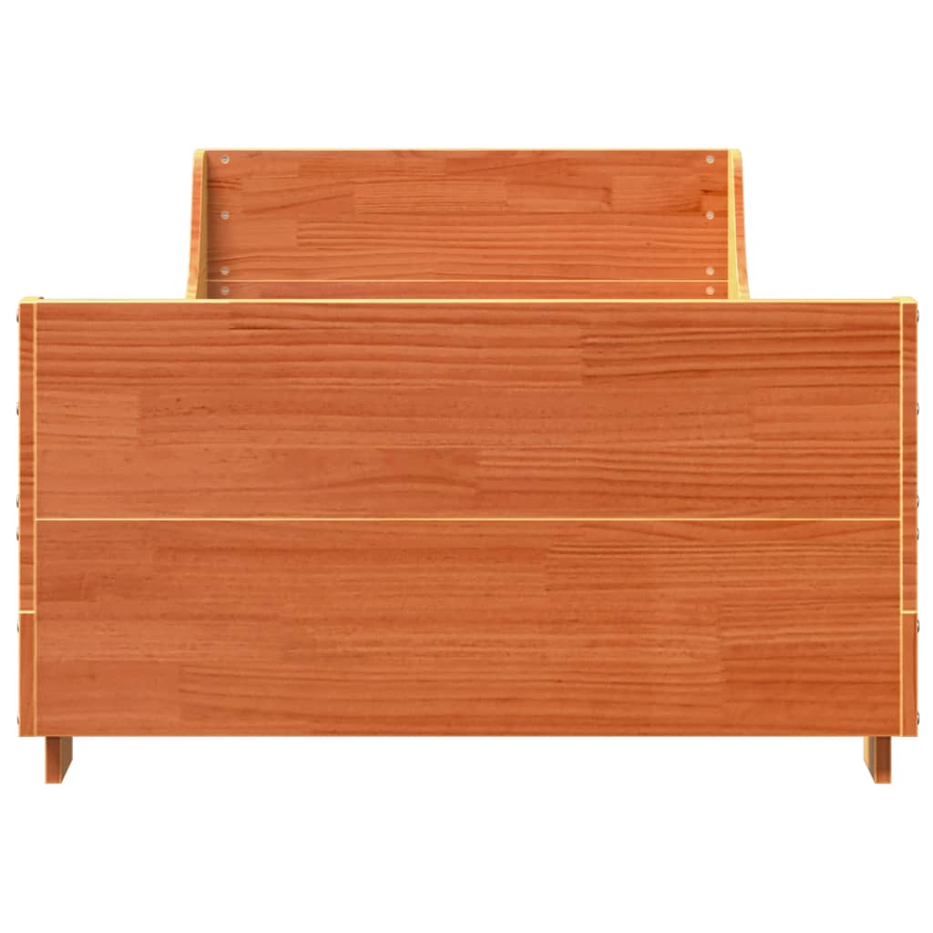 vidaXL Bed Frame without Mattress Wax Brown 100x200 cm Solid Wood Pine