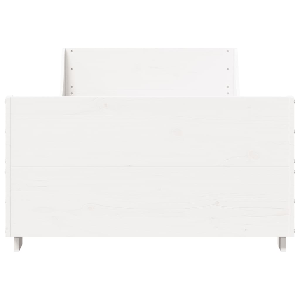 vidaXL Bed Frame without Mattress White 90x200 cm Solid Wood Pine