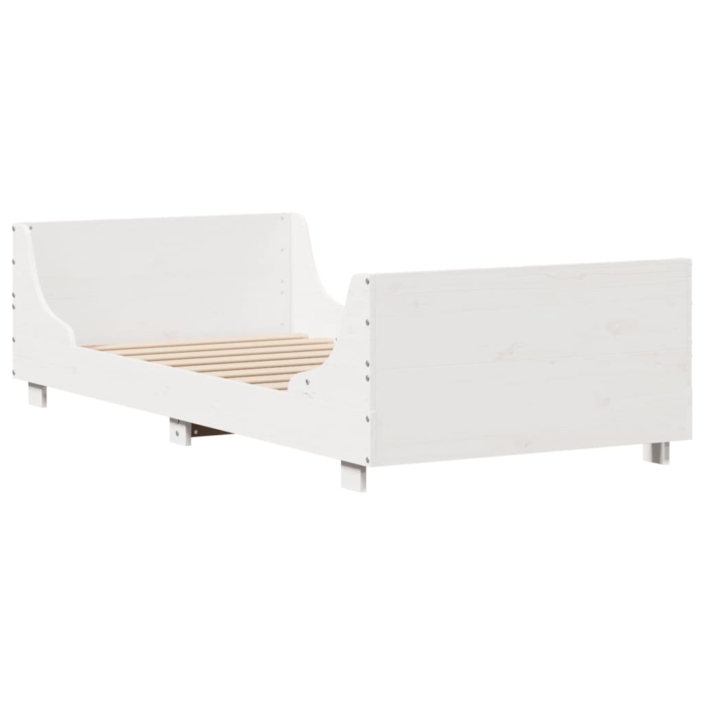 vidaXL Bed Frame without Mattress White 90x200 cm Solid Wood Pine