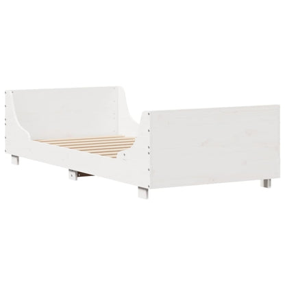 vidaXL Bed Frame without Mattress White 90x200 cm Solid Wood Pine