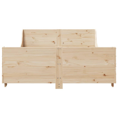 vidaXL Bed Frame without Mattress 120x190 cm Small Double Solid Wood Pine